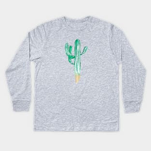 Watercolor Saguaro Kids Long Sleeve T-Shirt